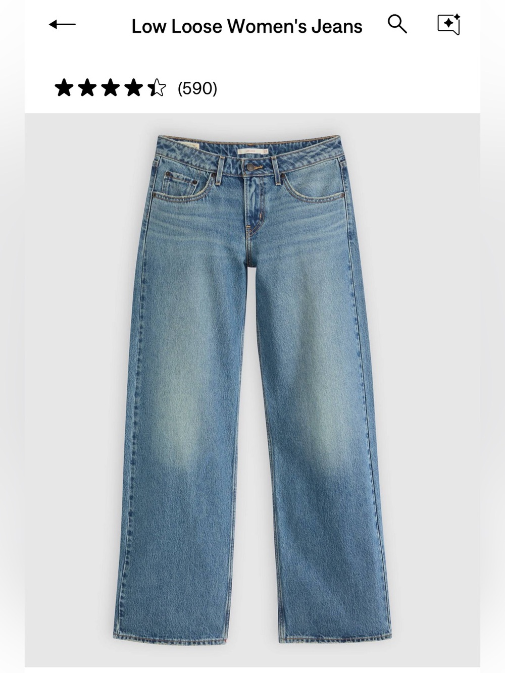 Levi’s low Loose Denim Jeans size 30 Medium Wash